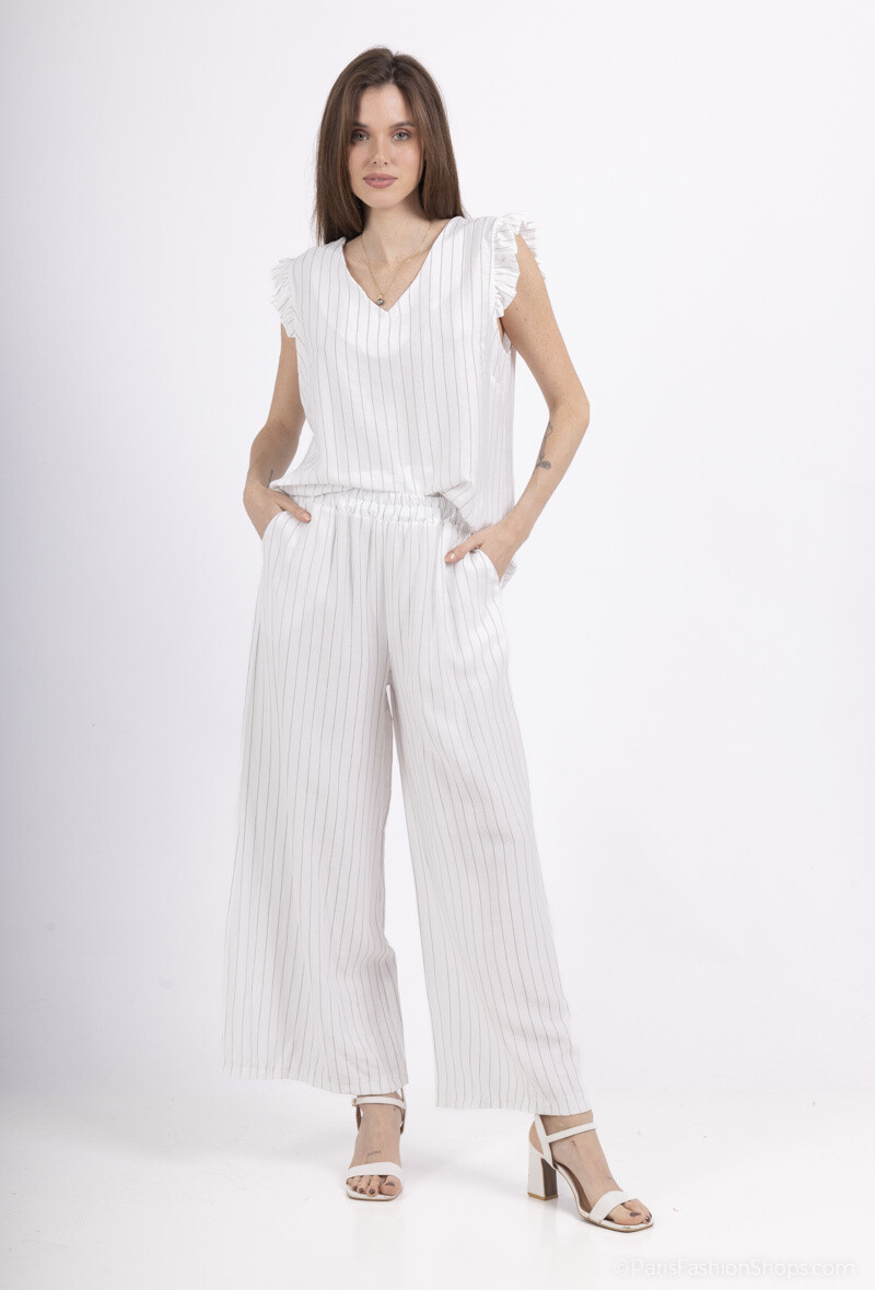 Wholesaler For Her Paris - Large viscose striped pants