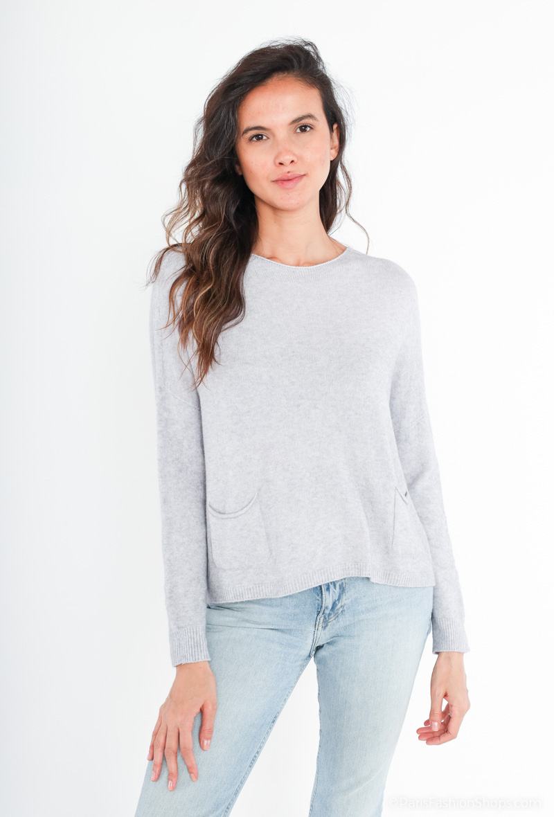 Wholesaler For Her Paris - Oversized knit top round neck