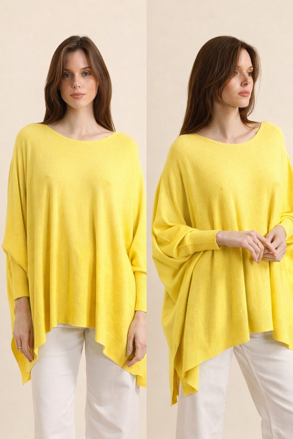 Wholesaler For Her Paris - Oversized boat neck sweater with a cashmere feel and long sleeves