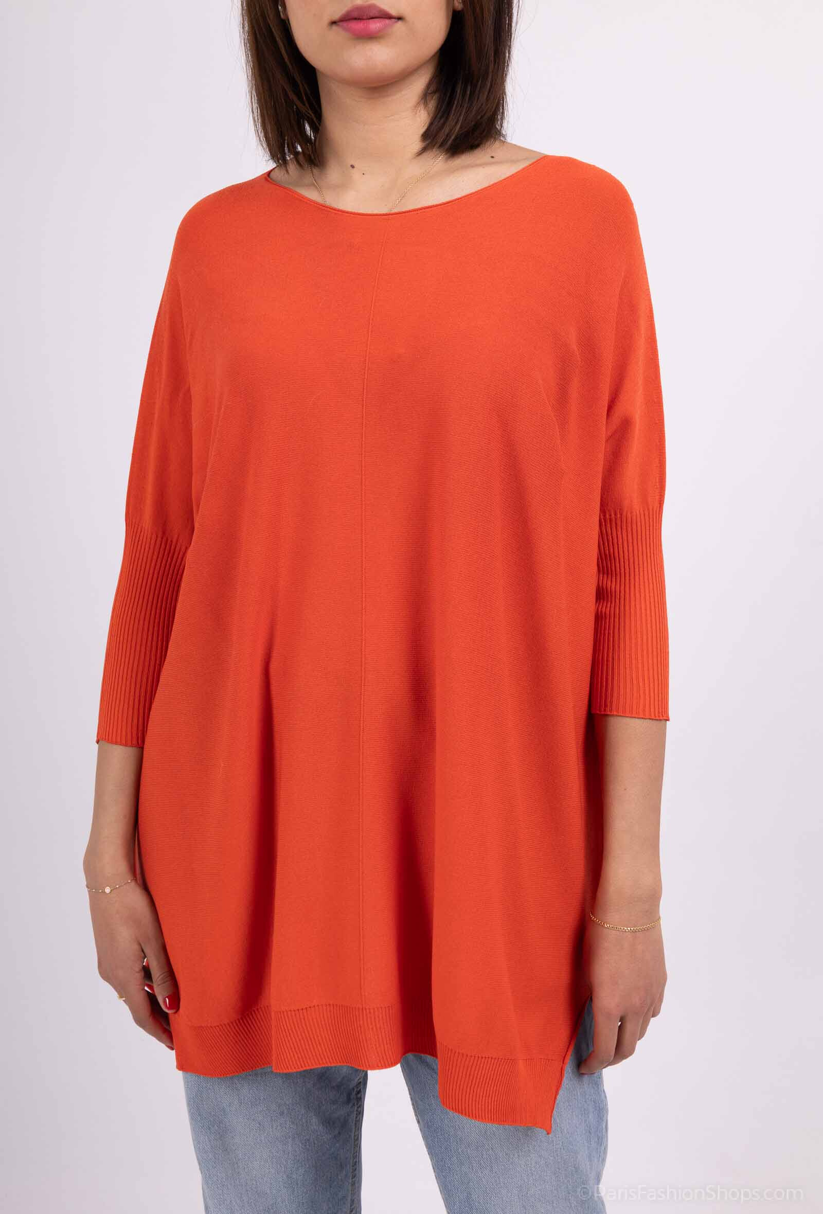 Wholesaler For Her Paris - United sweater with seam 3/4 round sleeves
