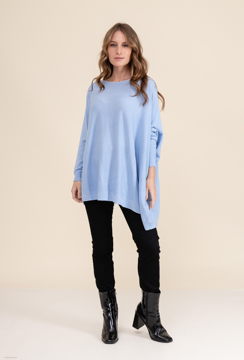 Wholesaler For Her Paris - Oversized seamless asymmetrical solid color sweater with long sleeves cashmere touch