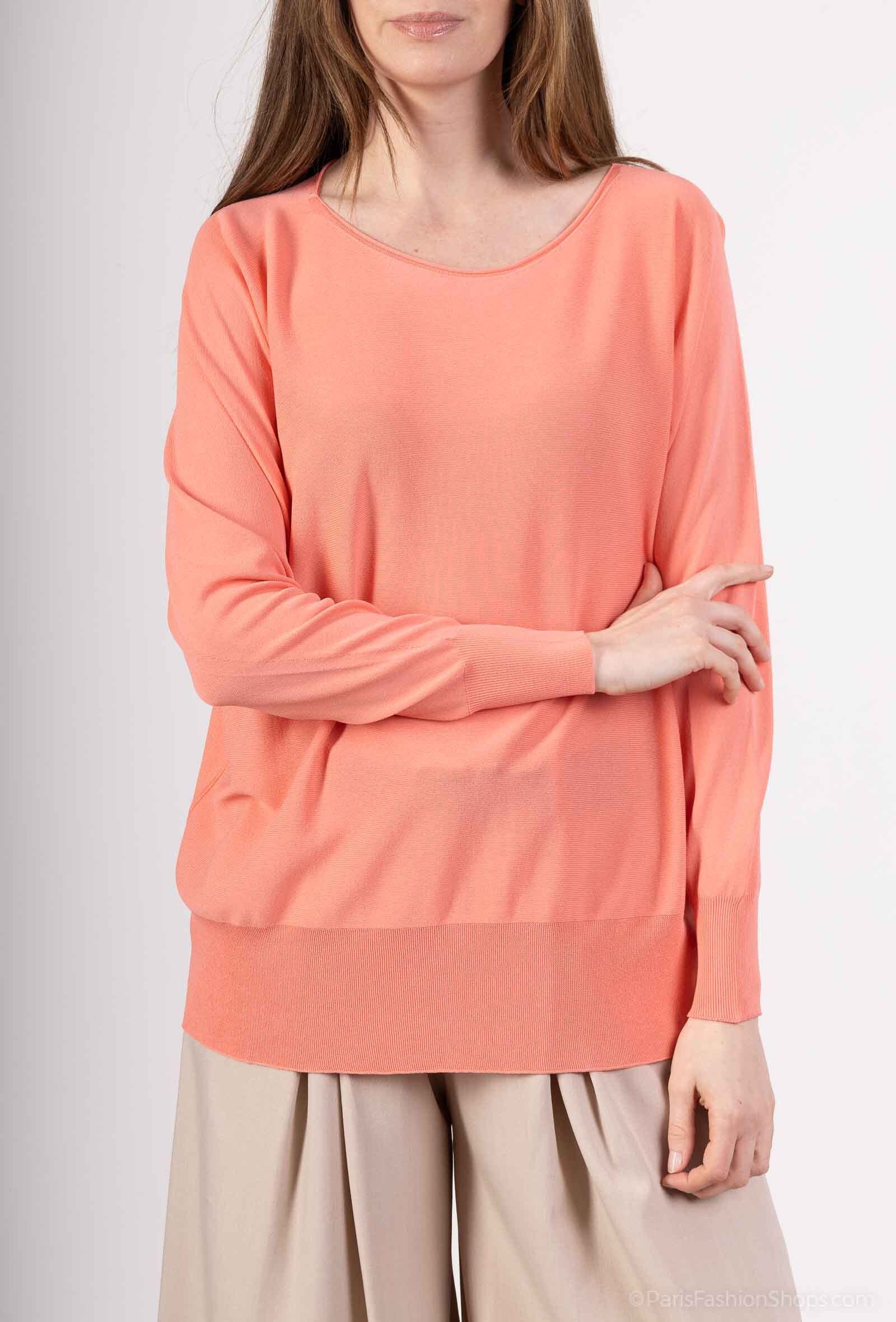 Wholesaler For Her Paris - Light sweater without seam long round sleeves