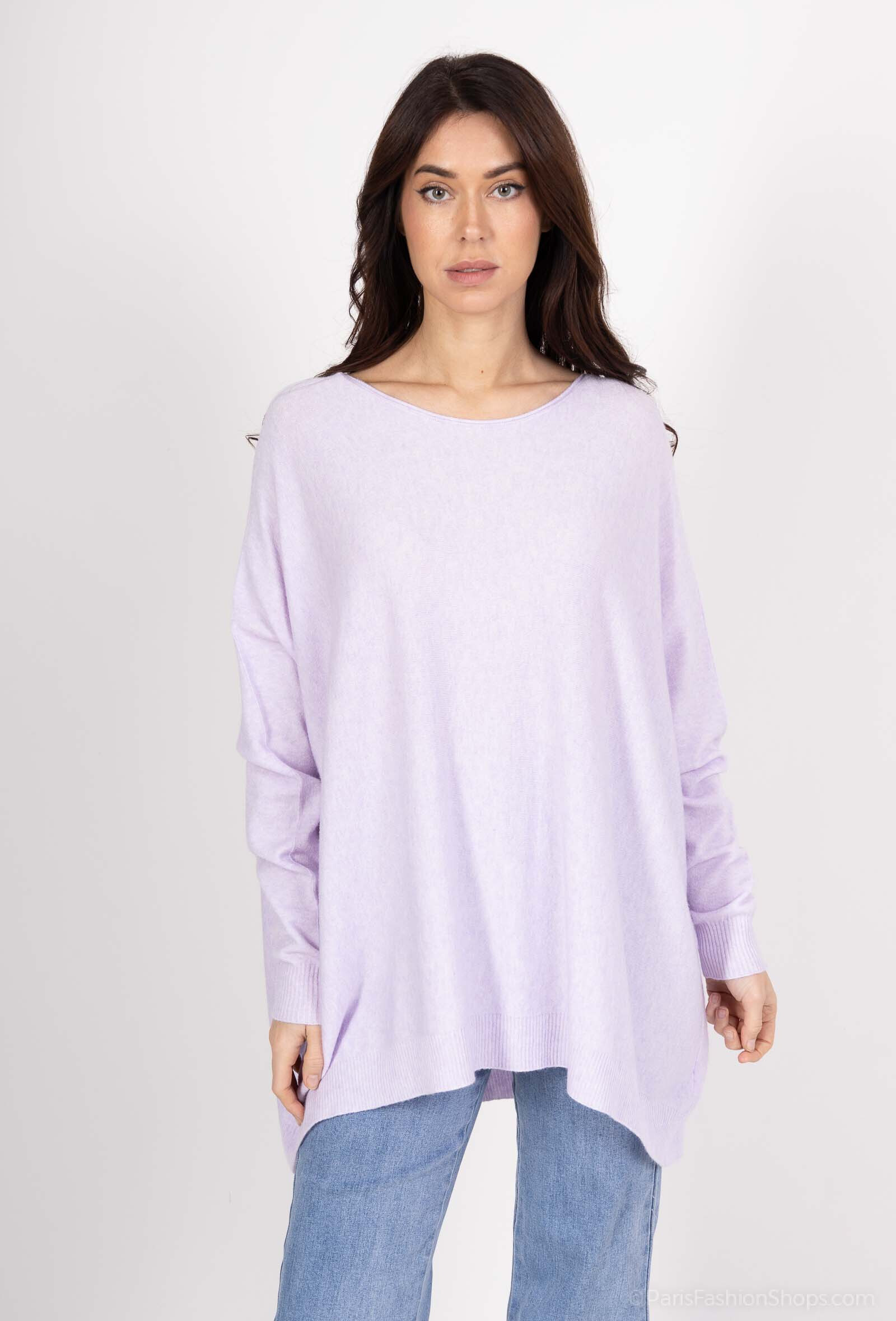 Wholesaler For Her Paris - Oversize sweater round neck with long sleeves to the touch of cashmere