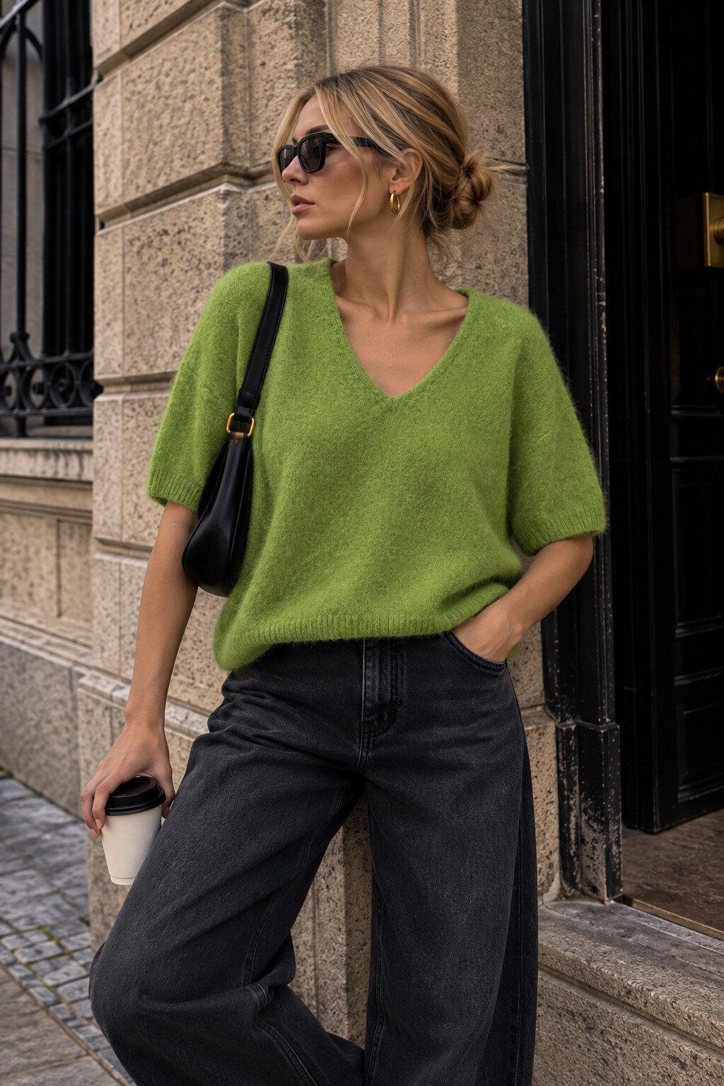 Mayorista For Her Paris - Suéter de bebé alpaca con cuello en V y mangas cortas, no pica, comodidad absoluta