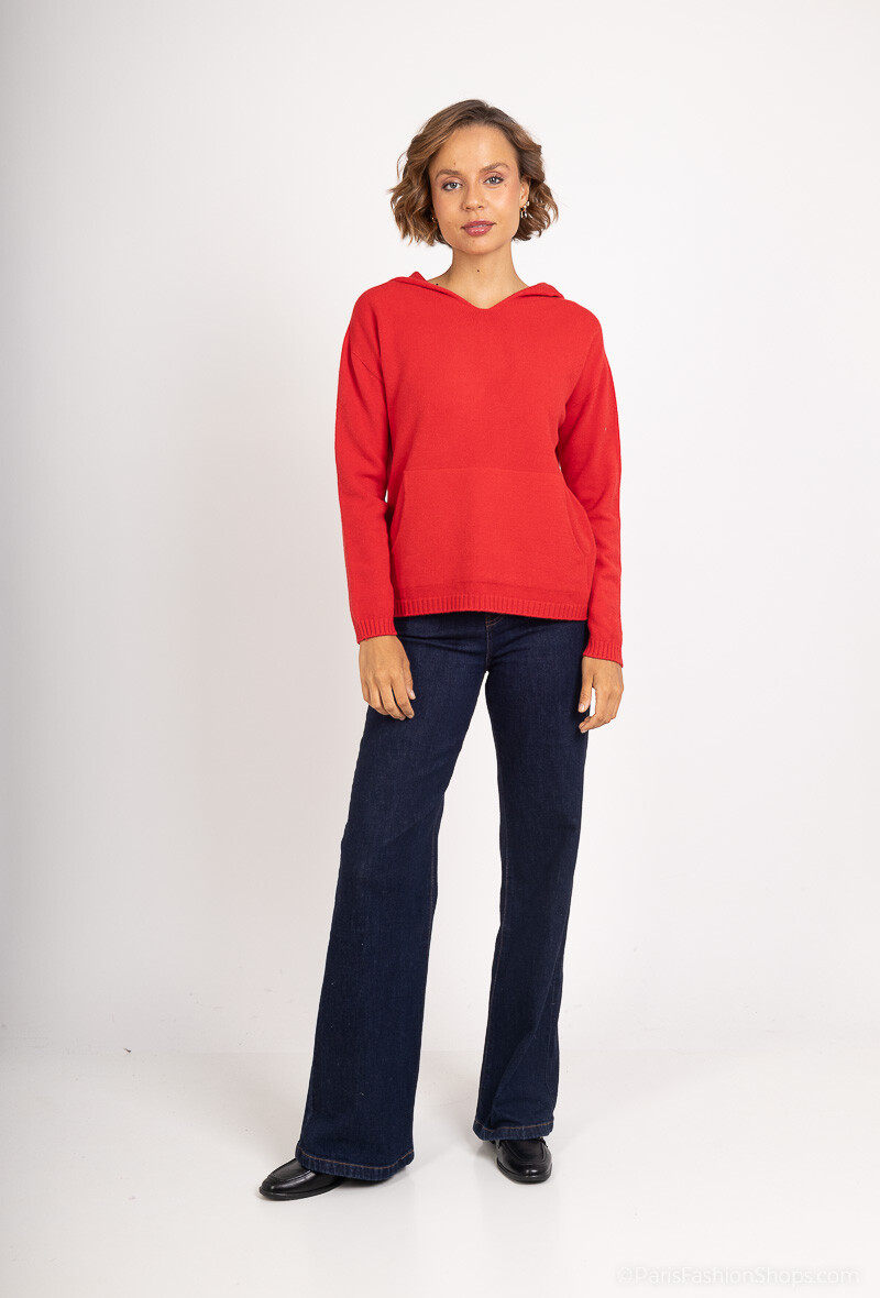 Wholesaler For Her Paris - Solid long-sleeve hoodie with cashmere feel