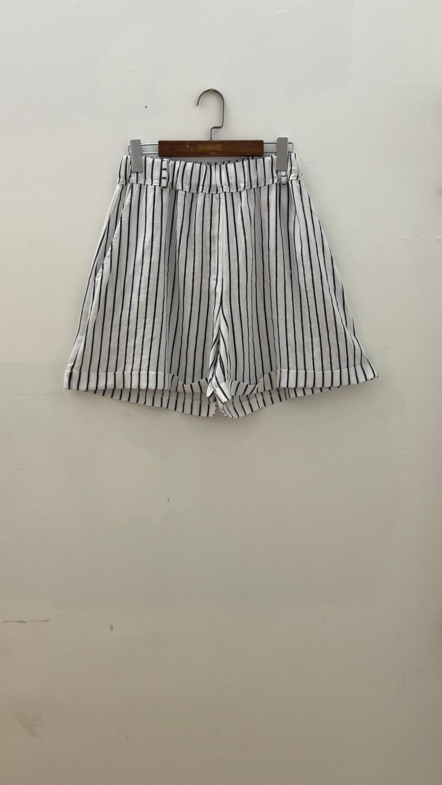 Großhändler For Her Paris - Tencel- und Baumwollwäsche gestreifte Shorts