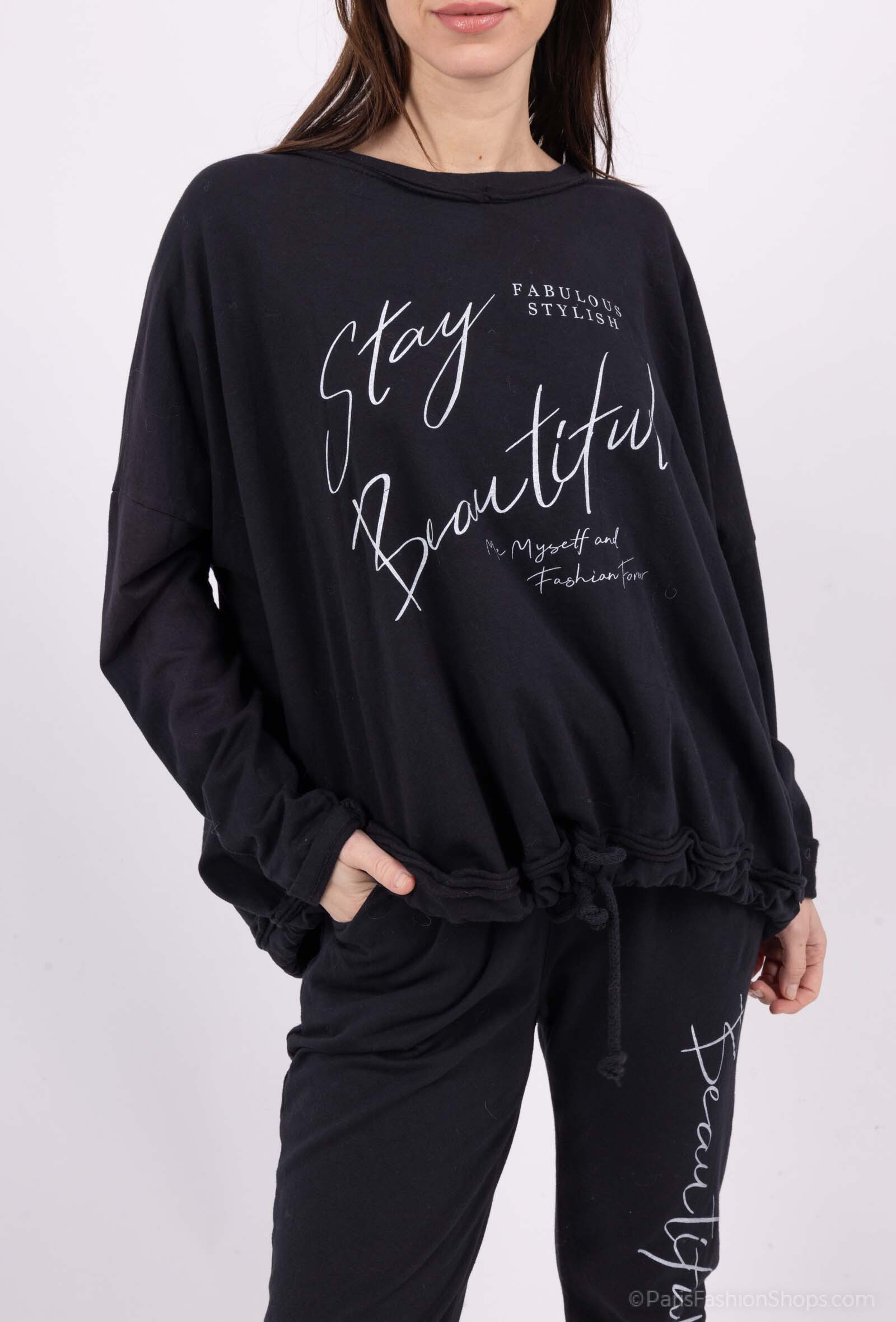 Wholesaler For Her Paris - Top Oversize sweatshirt united in 100% cotton