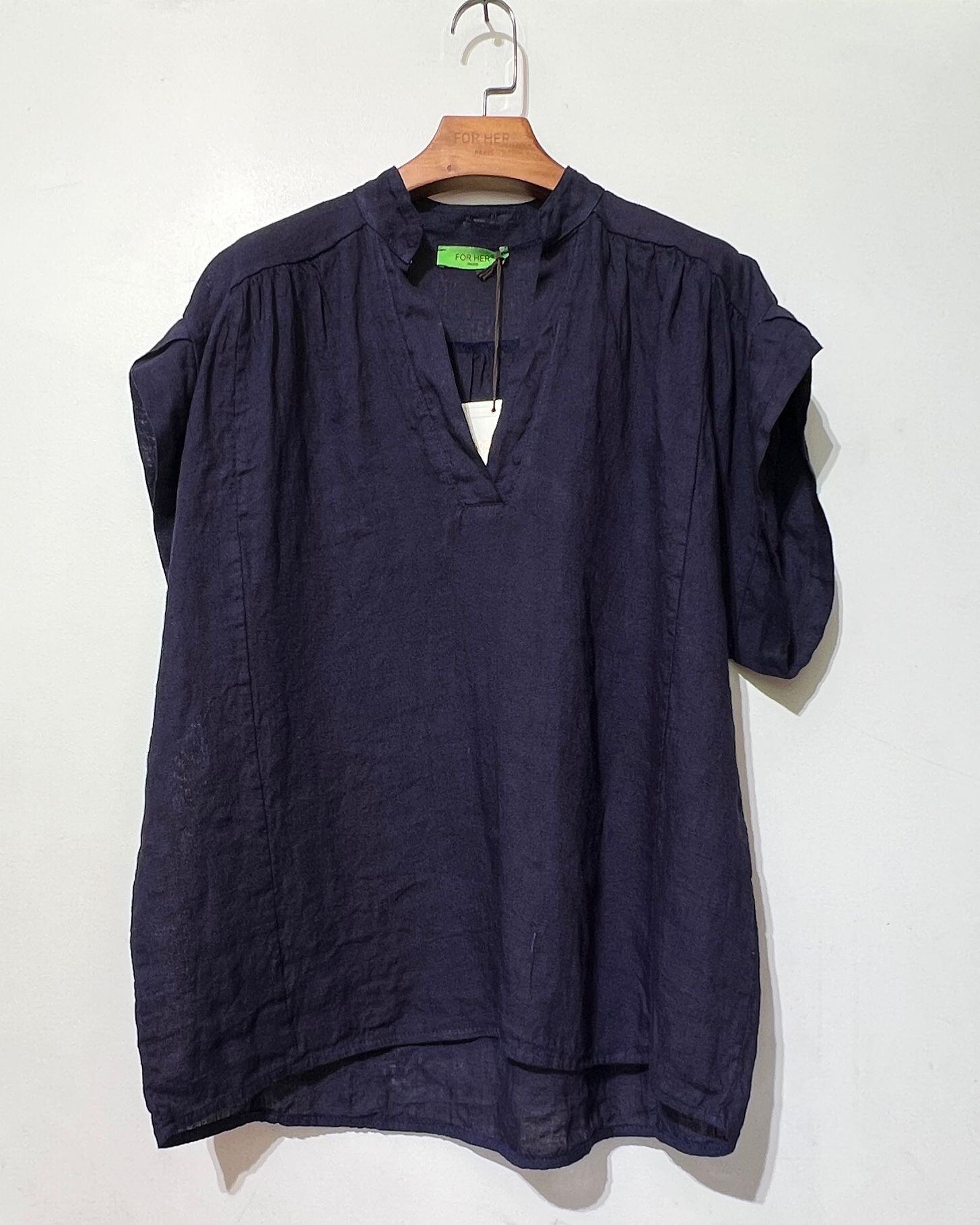 T-Shirt Oversize Donna A Maniche Corte Con Scollo A V - Basic Estivo Morbido E Largo