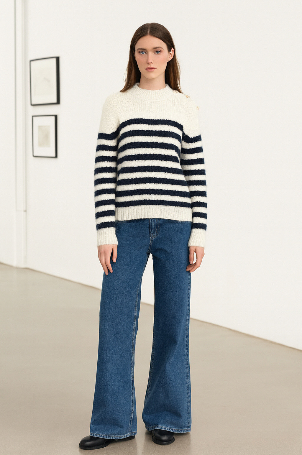 Pull femme automne/hiver, doux mélange de laine et polyester, élastique, fabriqué en Chine.