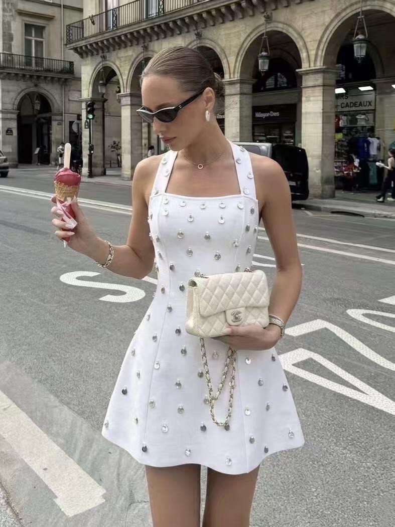 short white bandage dress Princess Polly Women's Justin Sleeveless Bandage Minidress - White