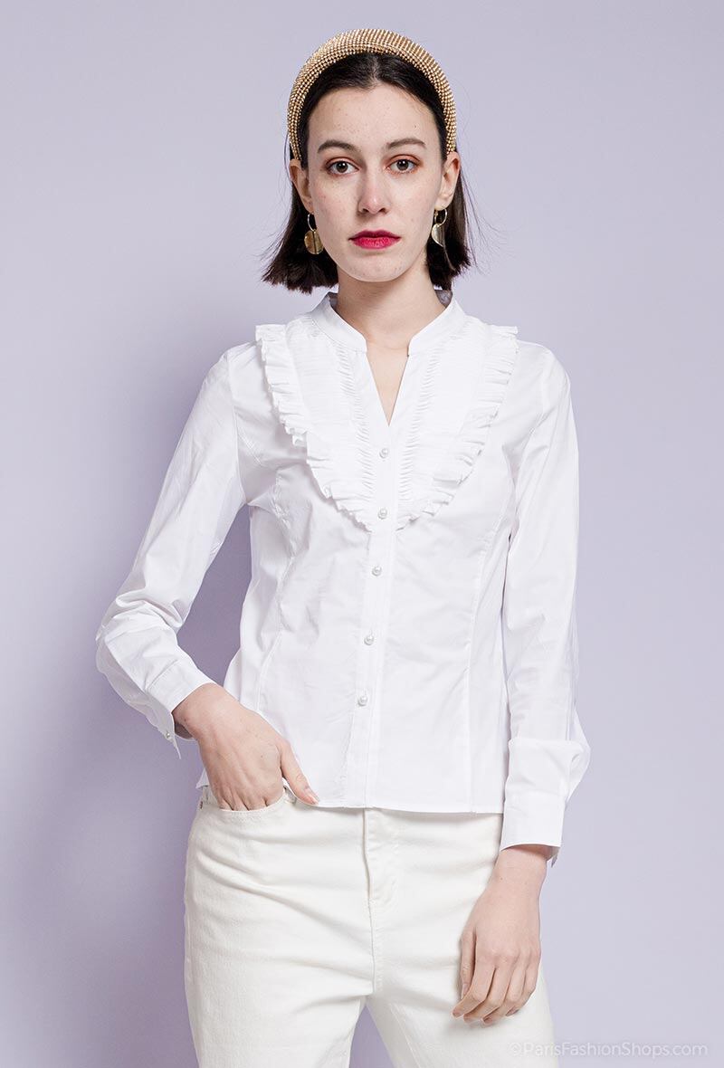 Wholesaler Freda - Shirt with pleated ruffles