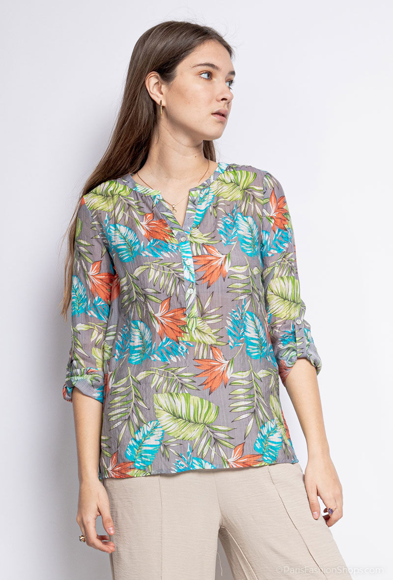 Wholesaler Freda - Tropical print blouse