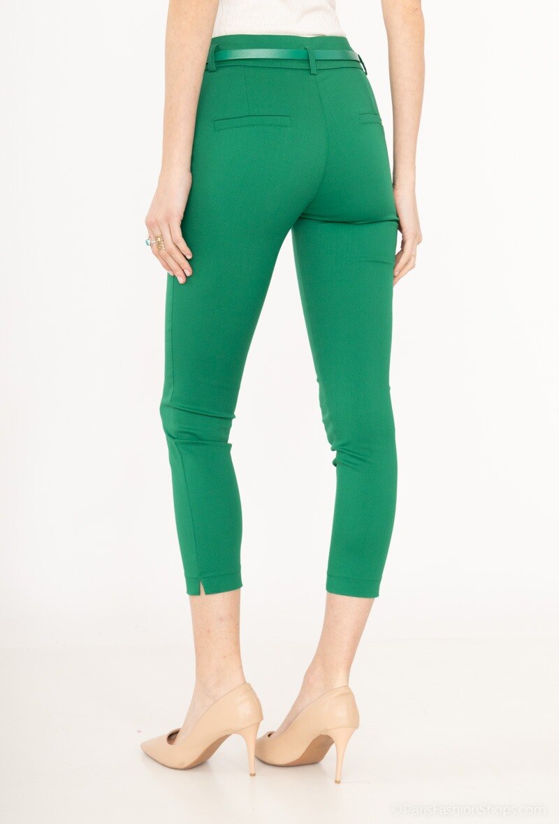 Pantaloni chino alla caviglia con cintura - Ecru - 2 - formato grande