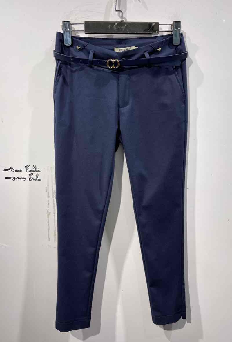 Pantaloni chino alla caviglia con cintura - Blu Marino - 1 - formato grande