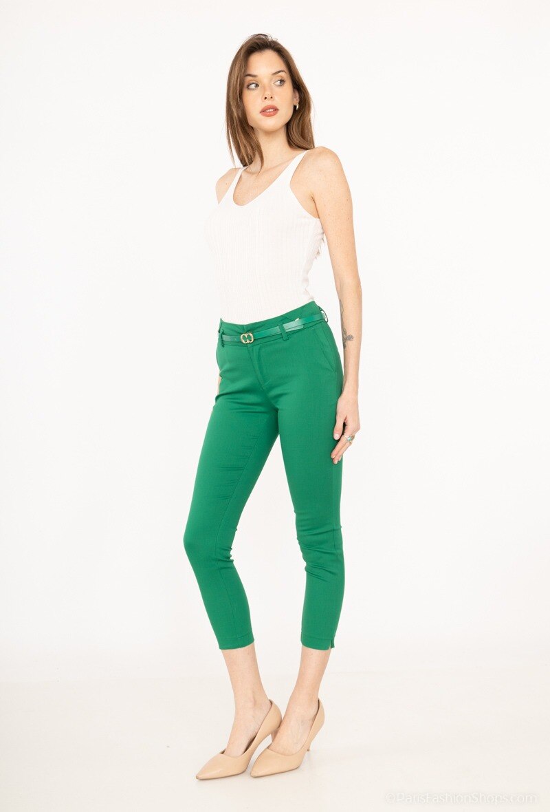 Pantaloni chino alla caviglia con cintura - Blu Marino - 2 - formato grande