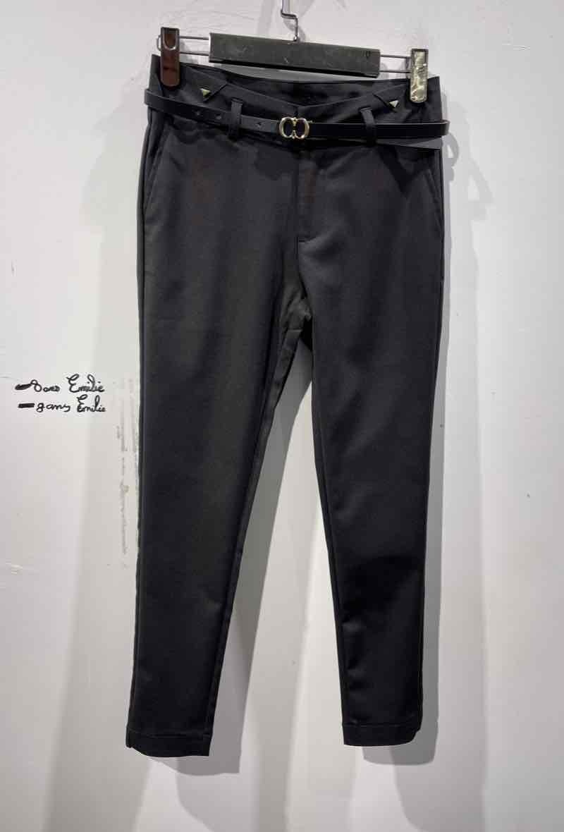 Pantaloni chino alla caviglia con cintura - Nero - 1 - formato grande