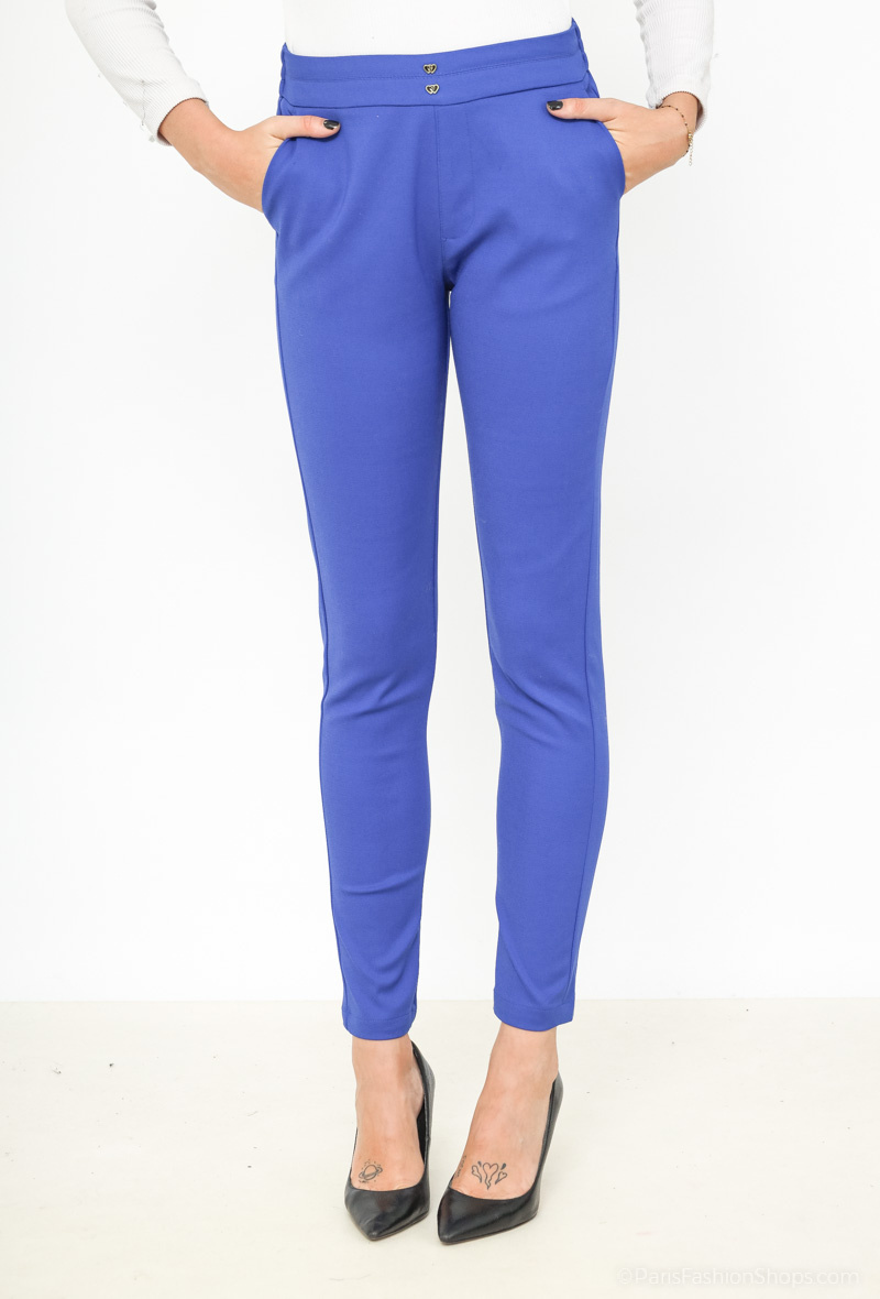 Wholesaler Freesia - Elegant elastic waist pants with 2 heart-shaped accessories