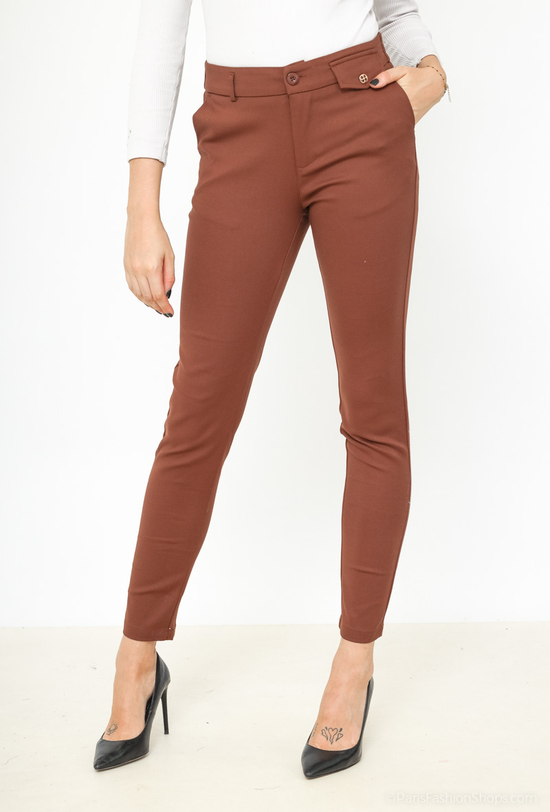Wholesaler Freesia - Elegant Belted Elastic Waist Trousers
