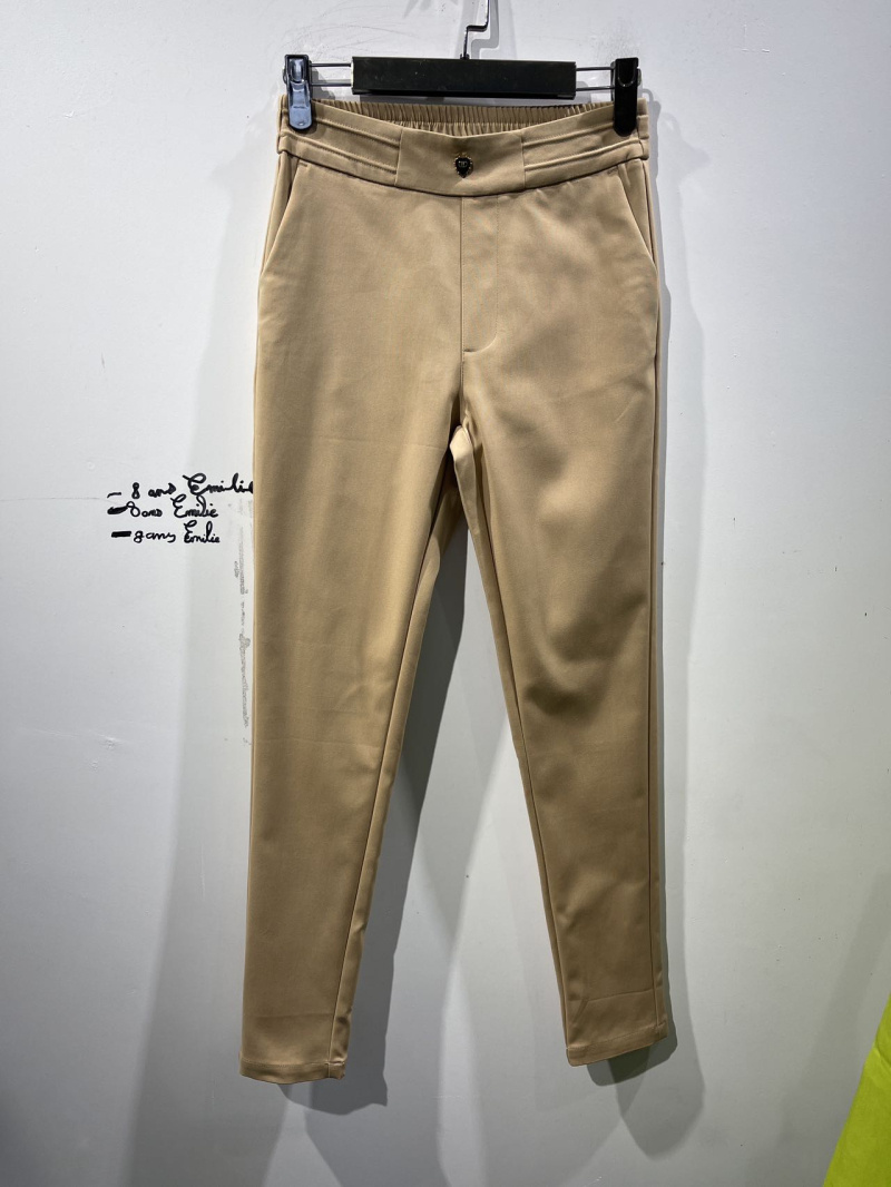 Wholesaler Freesia - Elegant elastic waist pants with 1 heart-shaped accessories