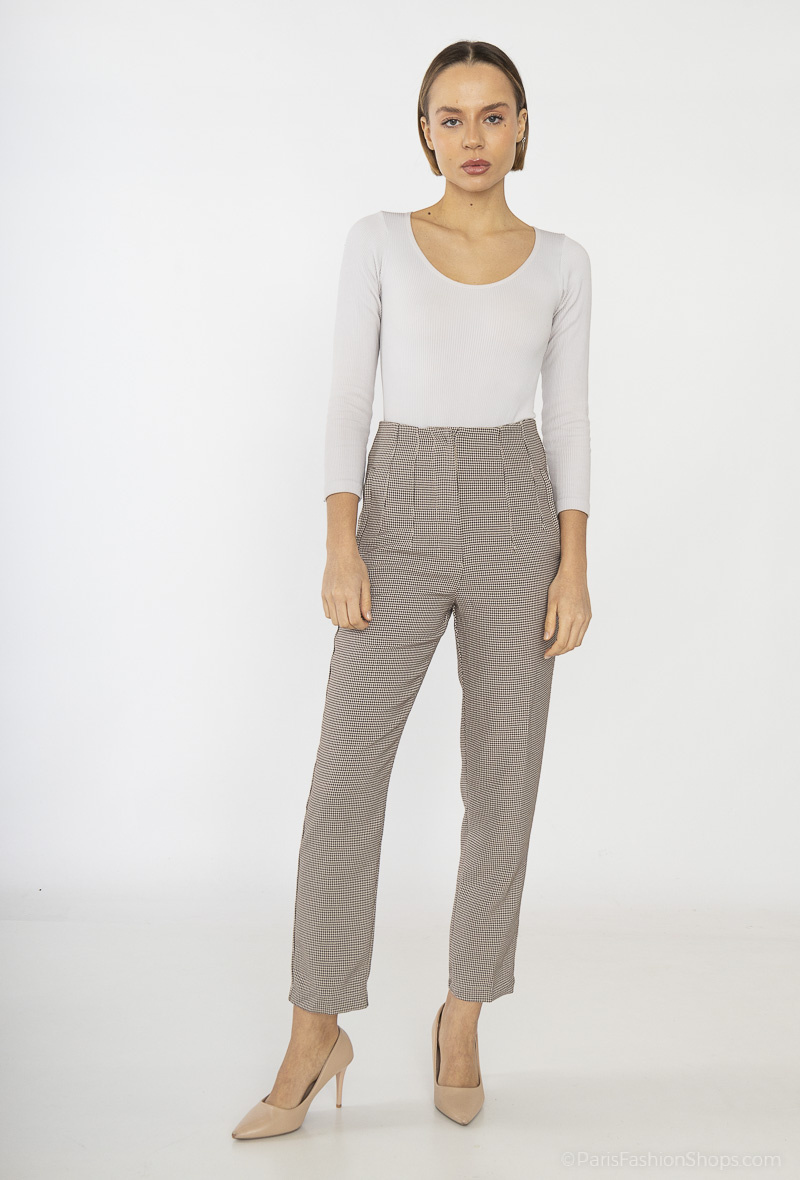 Wholesaler Freesia - Houndstooth-print pants