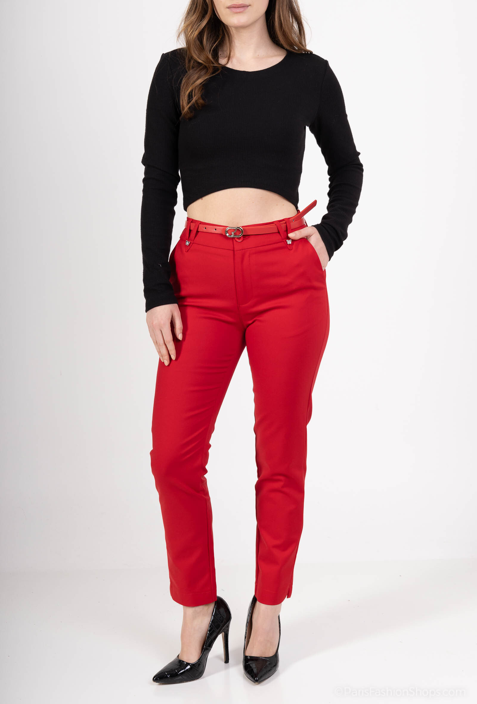 Wholesaler Freesia - Straight cut chinos with belt