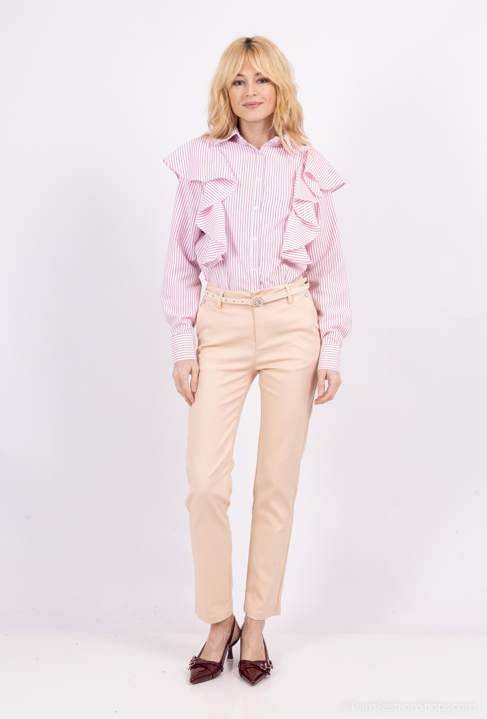 Wholesaler Freesia - Straight cut chinos with belt