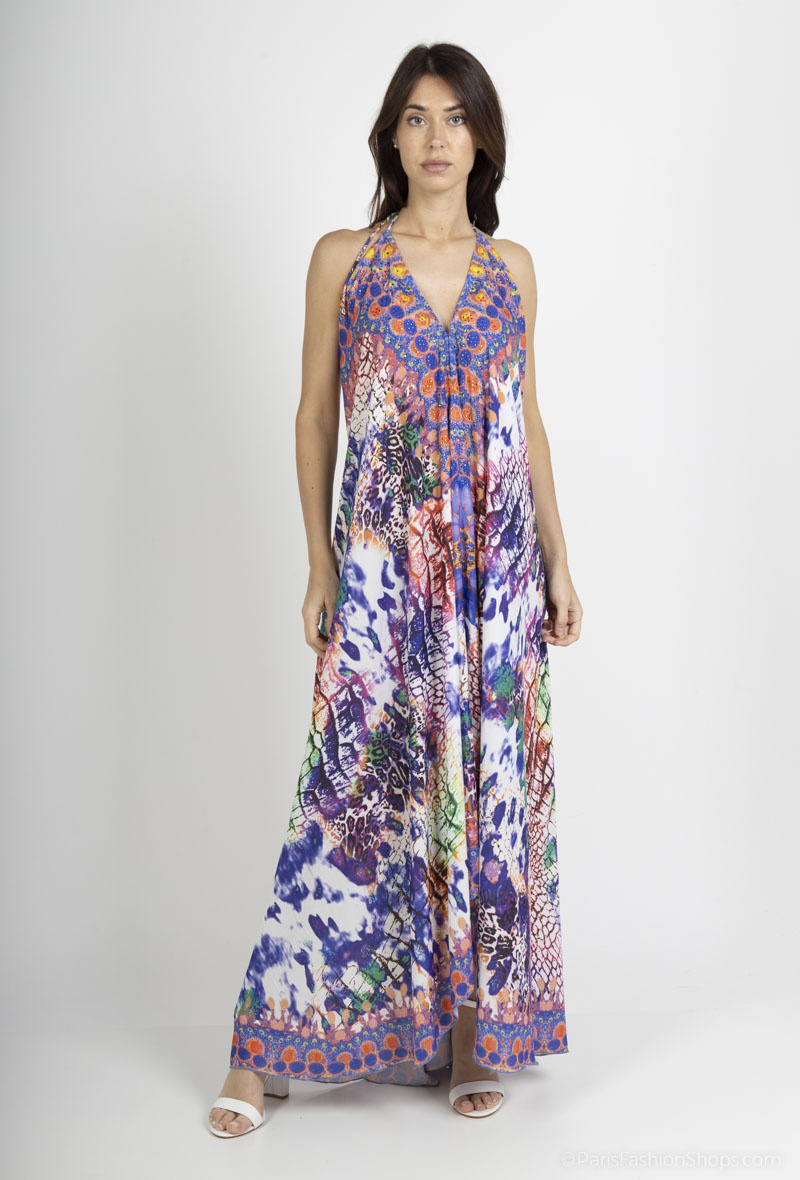 Wholesaler Frime Beachwear - Printed dress with open back