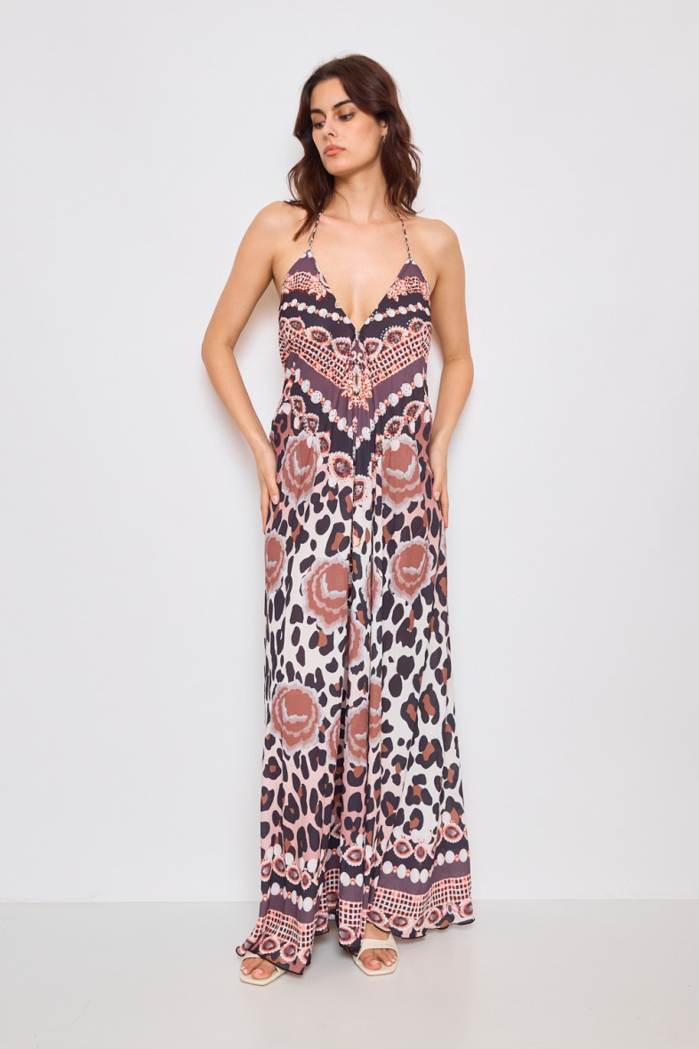Wholesaler Frime Beachwear - Long backless dress with rhinestones