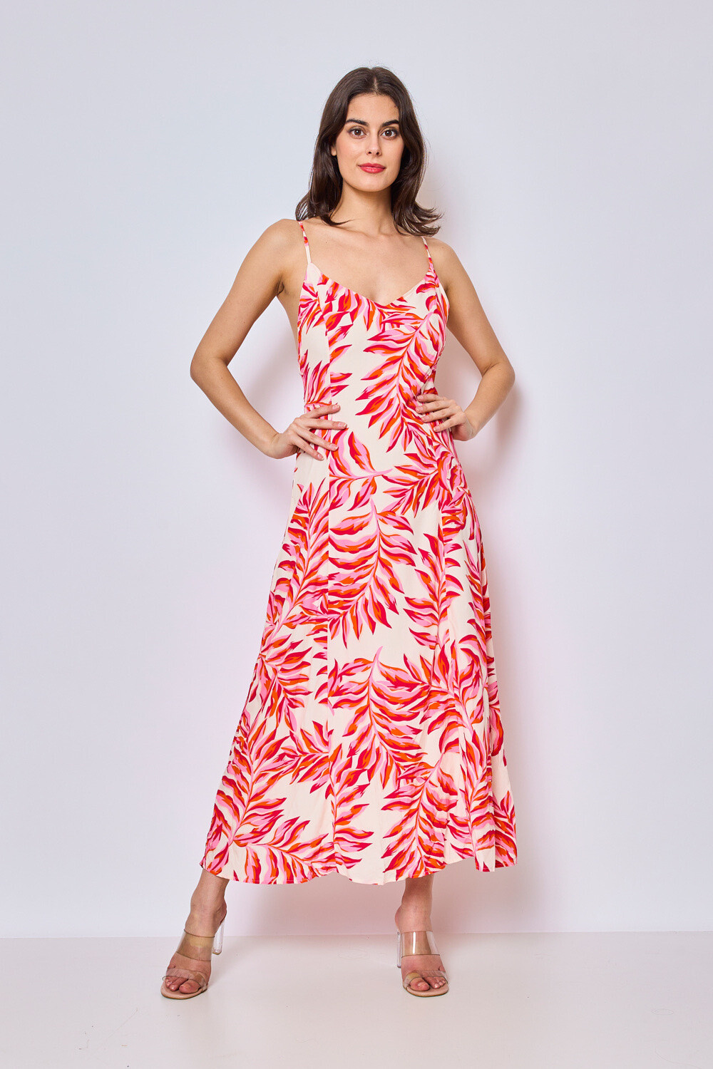 Wholesaler Frime Beachwear - Long fluid dress with suspenders