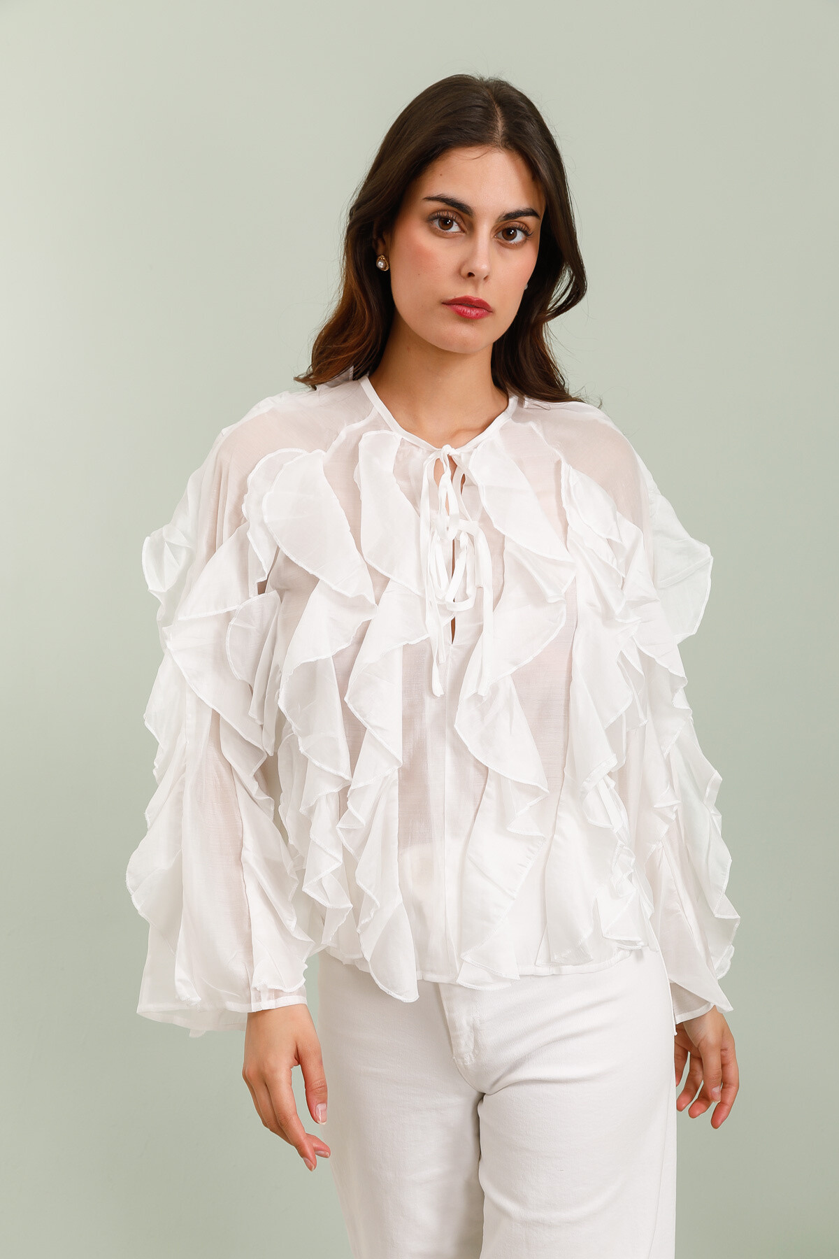 Wholesaler Frime Paris - Vaporous blouse with ruffles