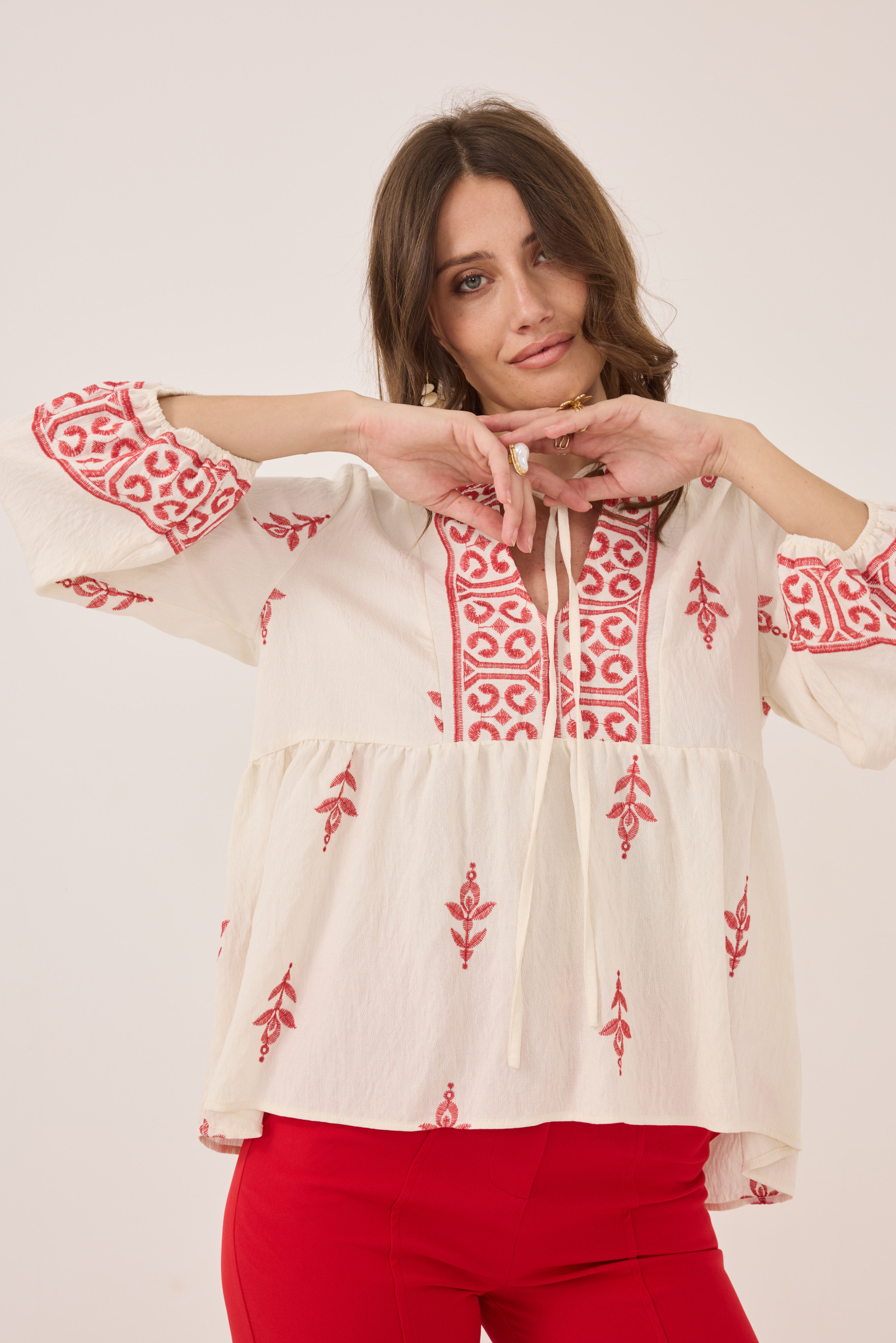 Grossiste Frime Paris - Blouse fluide brodée