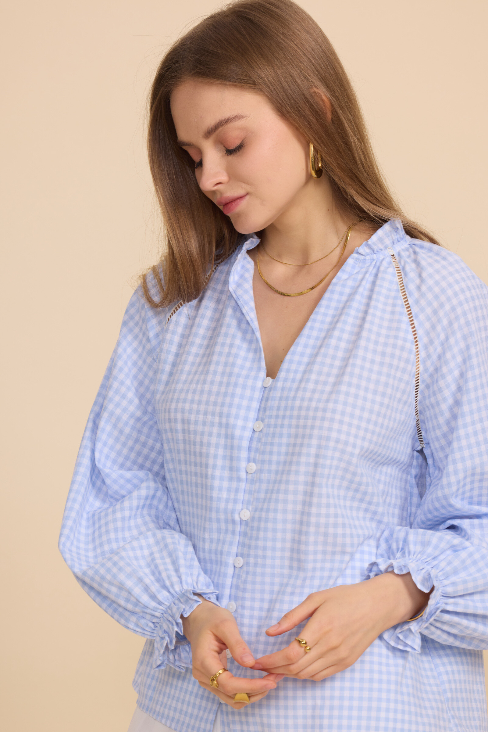 Wholesaler Frime Paris - Gingham check blouse