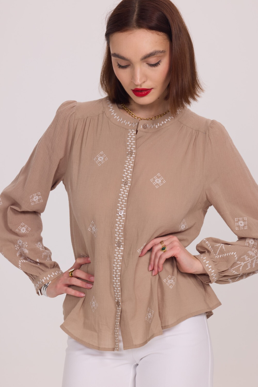 Wholesaler Frime Paris - Light blouse with embroidery