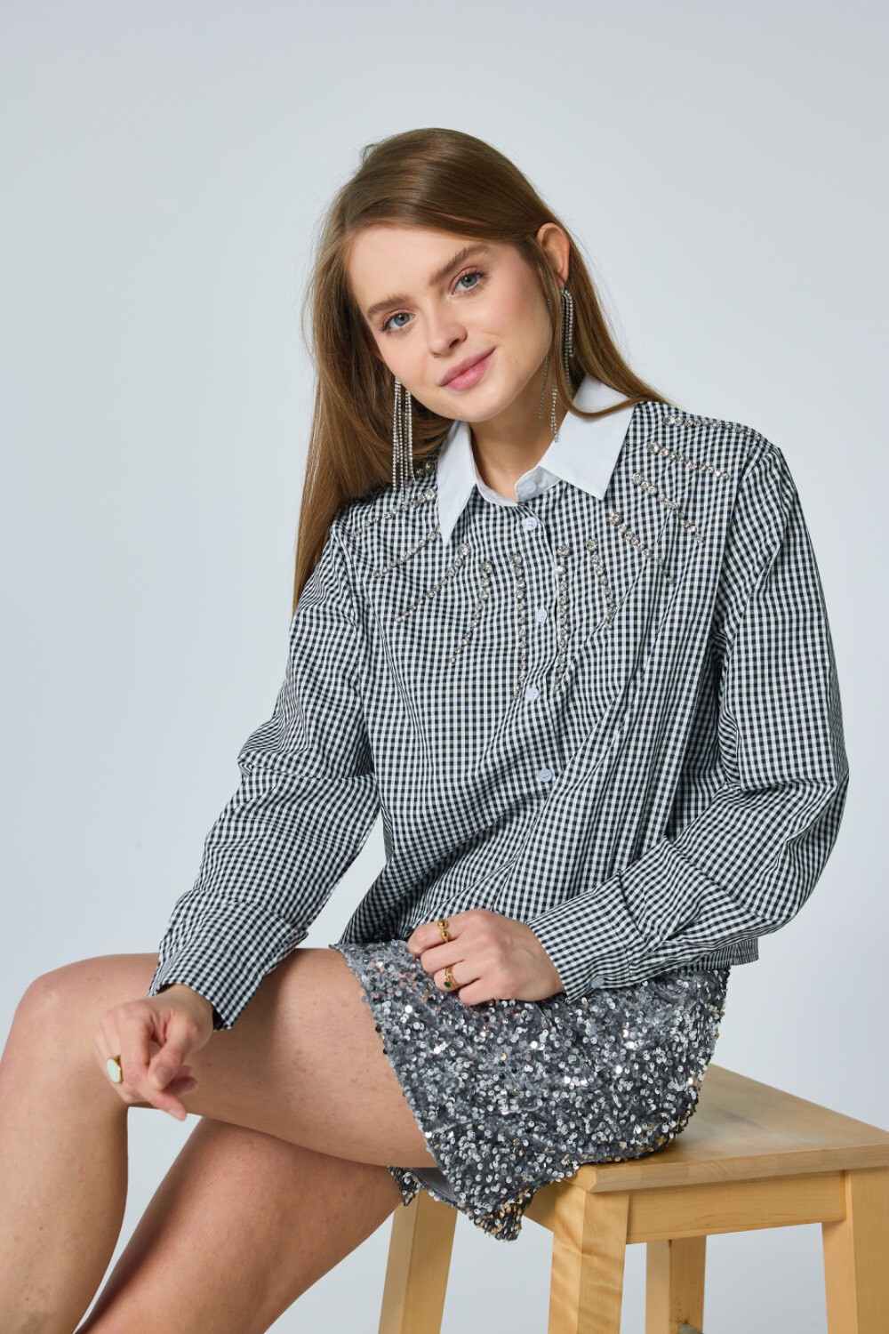 Grossista Frime Paris - Camicia di flanella con strass