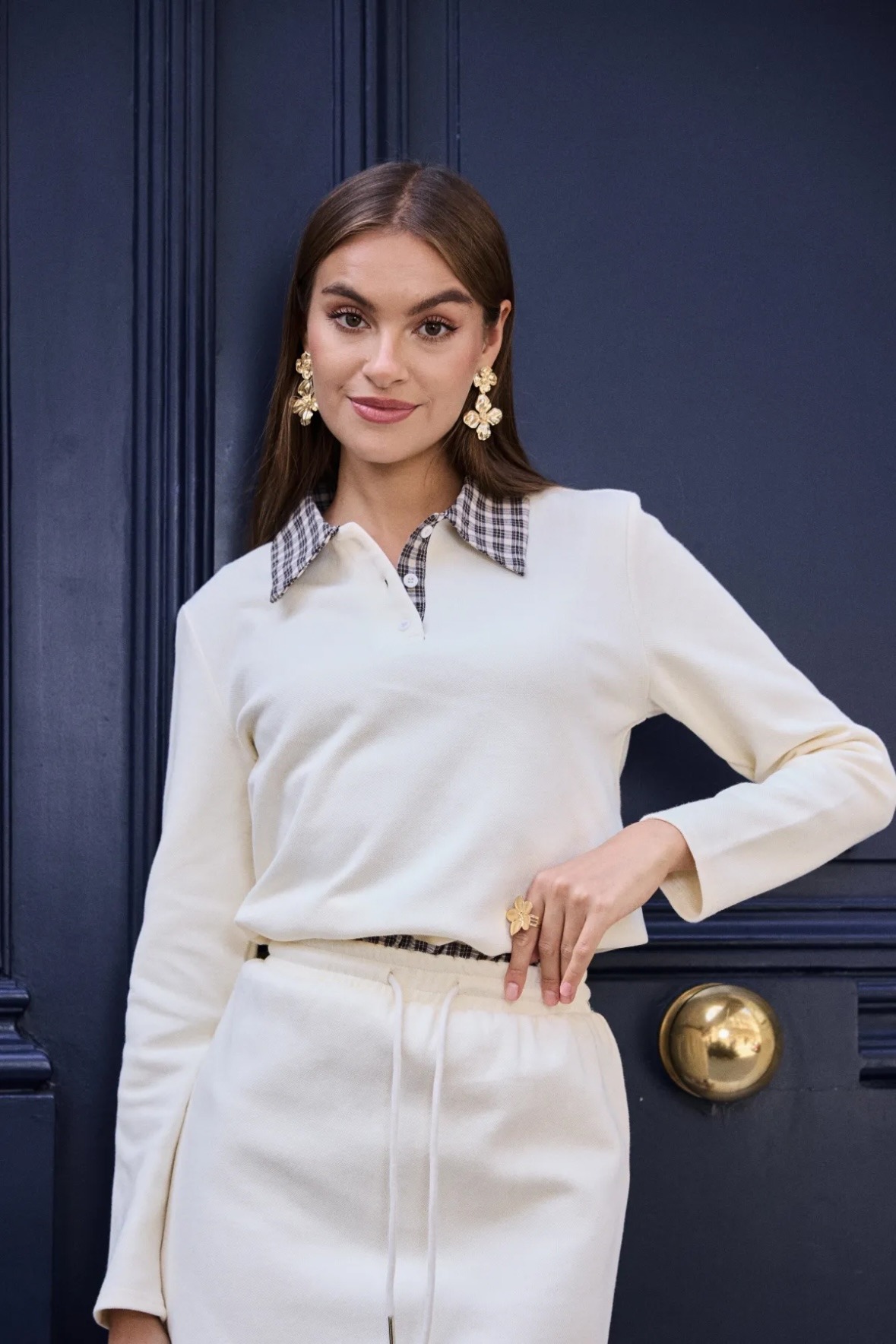 Grossista Frime Paris - Top a quadri con colletto polo