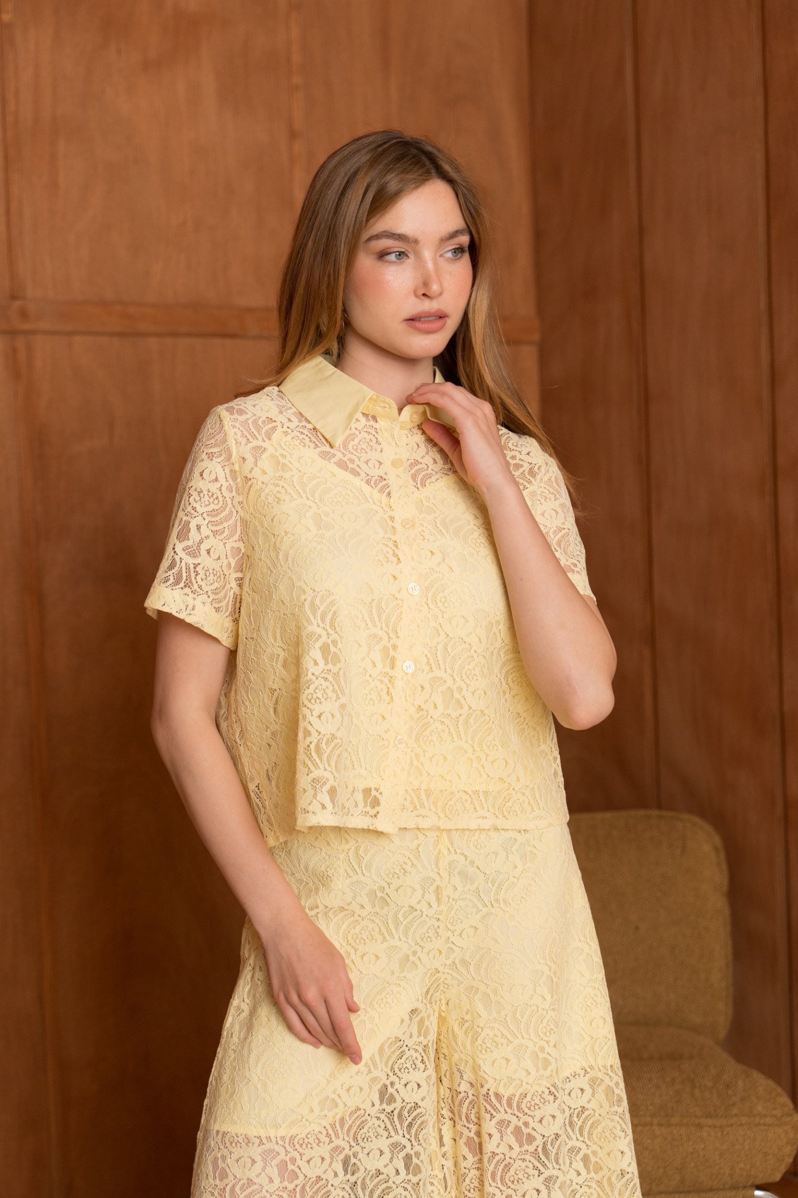 Mayorista Frime Paris - Camisa de encaje de manga corta