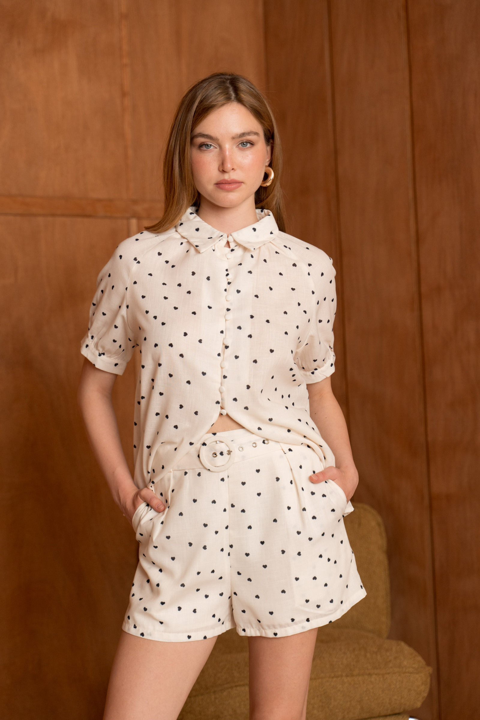Mayorista Frime Paris - Camisa con estampado de corazones