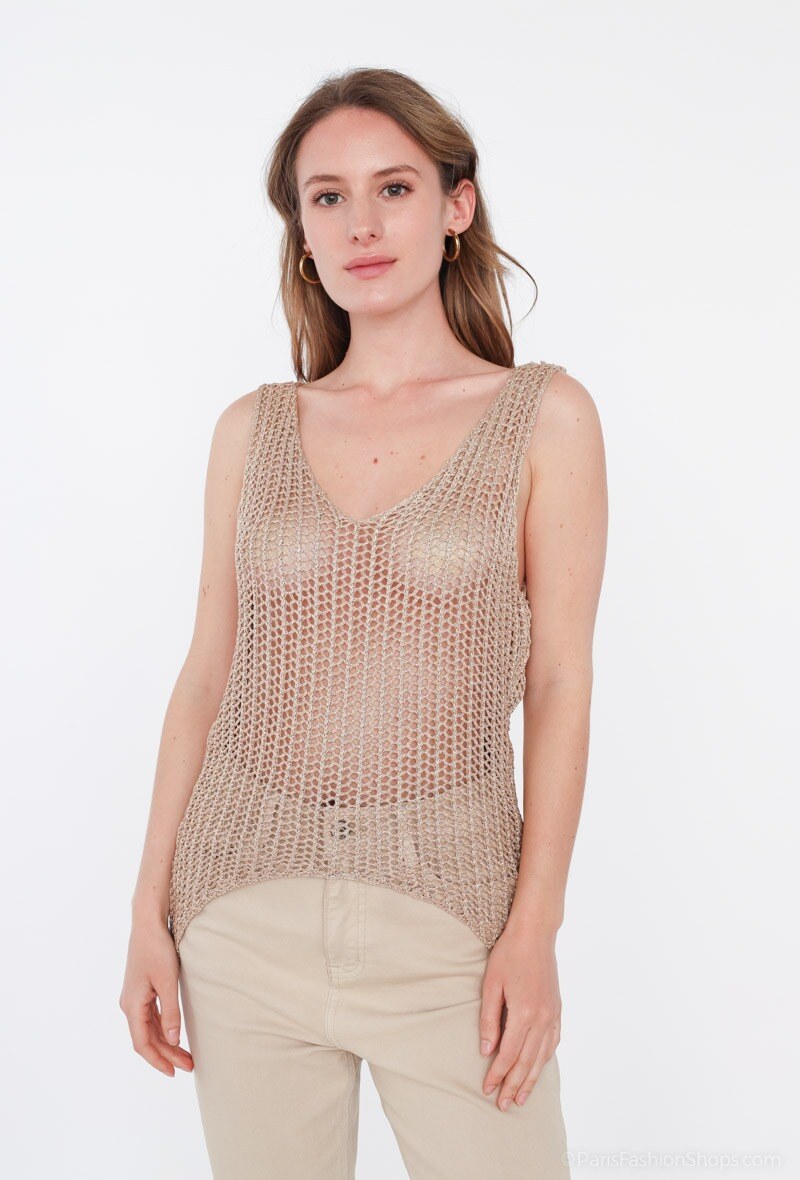 Wholesaler Frime Paris - Asymmetrical Metallic Tank Top