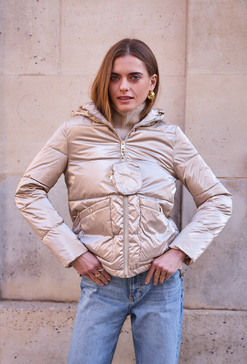 Wholesaler Frime Paris - Shiny down jacket with hood