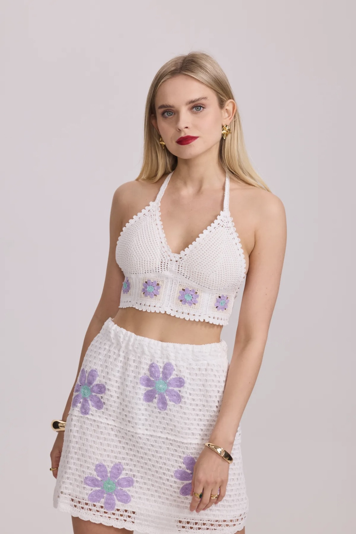 Großhändler Frime Paris - Häkelset – Neckholder-Top und Blumenkleid