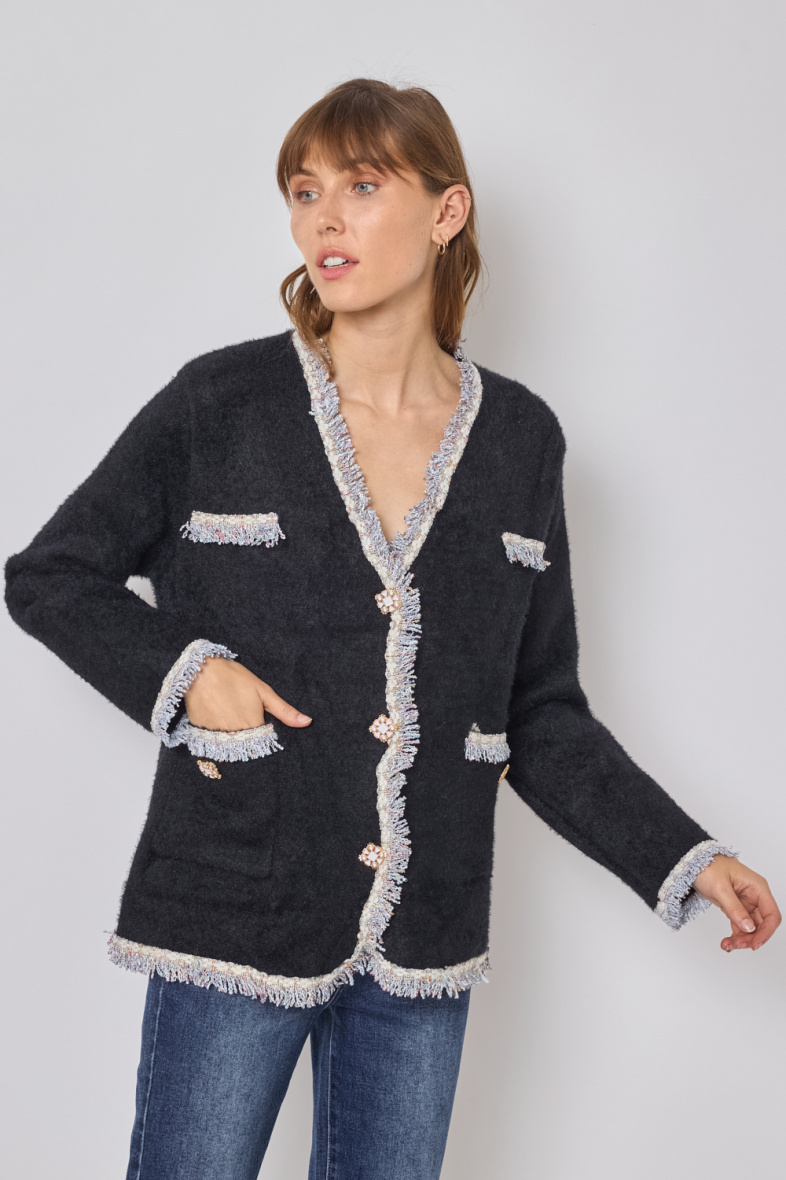 Grossista Frime Paris - Cardigan morbido a maniche lunghe