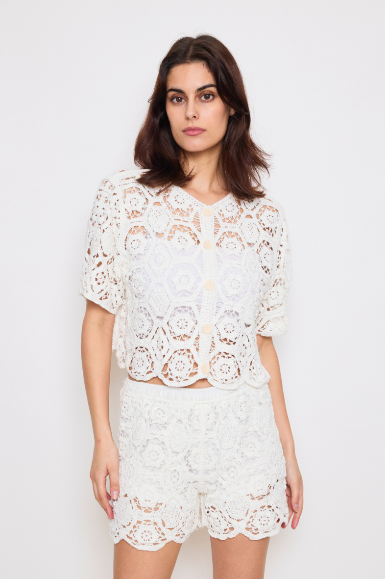 Wholesaler Frime Paris - Short sleeve crochet vest