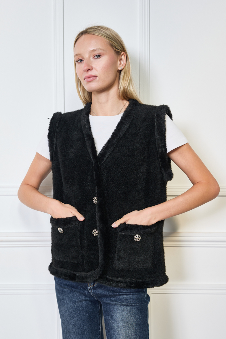 Wholesaler Frime Paris - Sleeveless vest with pockets and fancy buttons