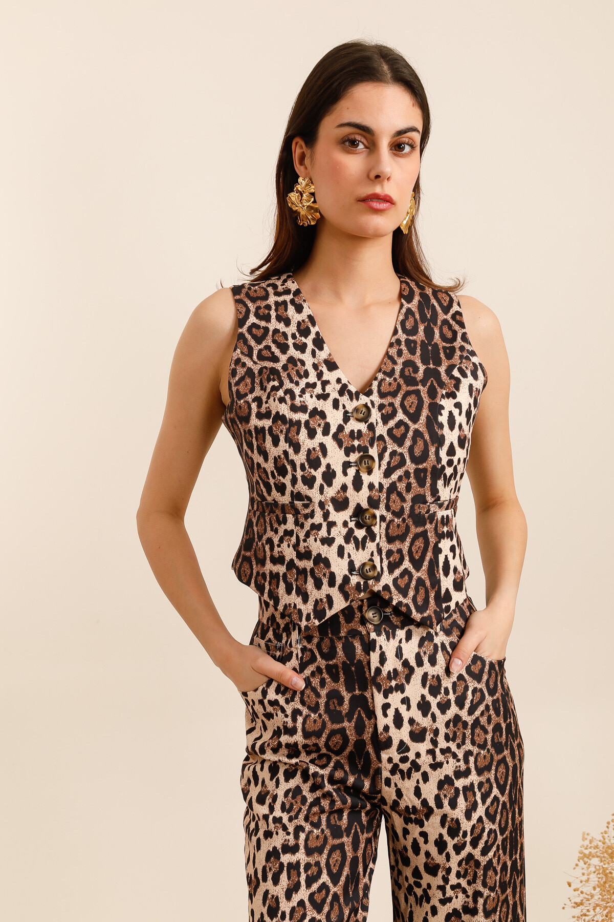 Wholesaler Frime Paris - Leopard-print sleeveless vest