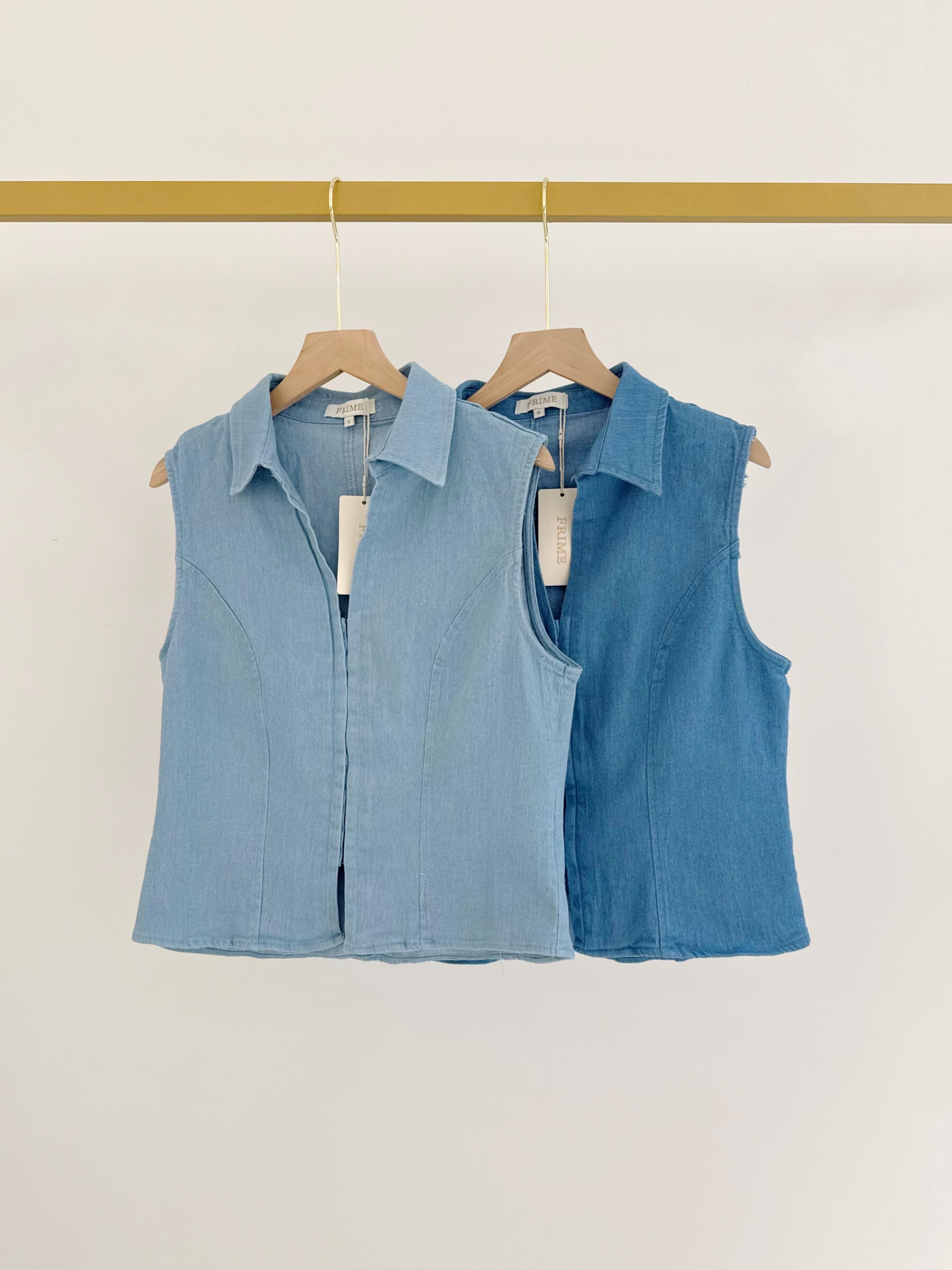 Wholesaler Frime Paris - Denim sleeveless vest
