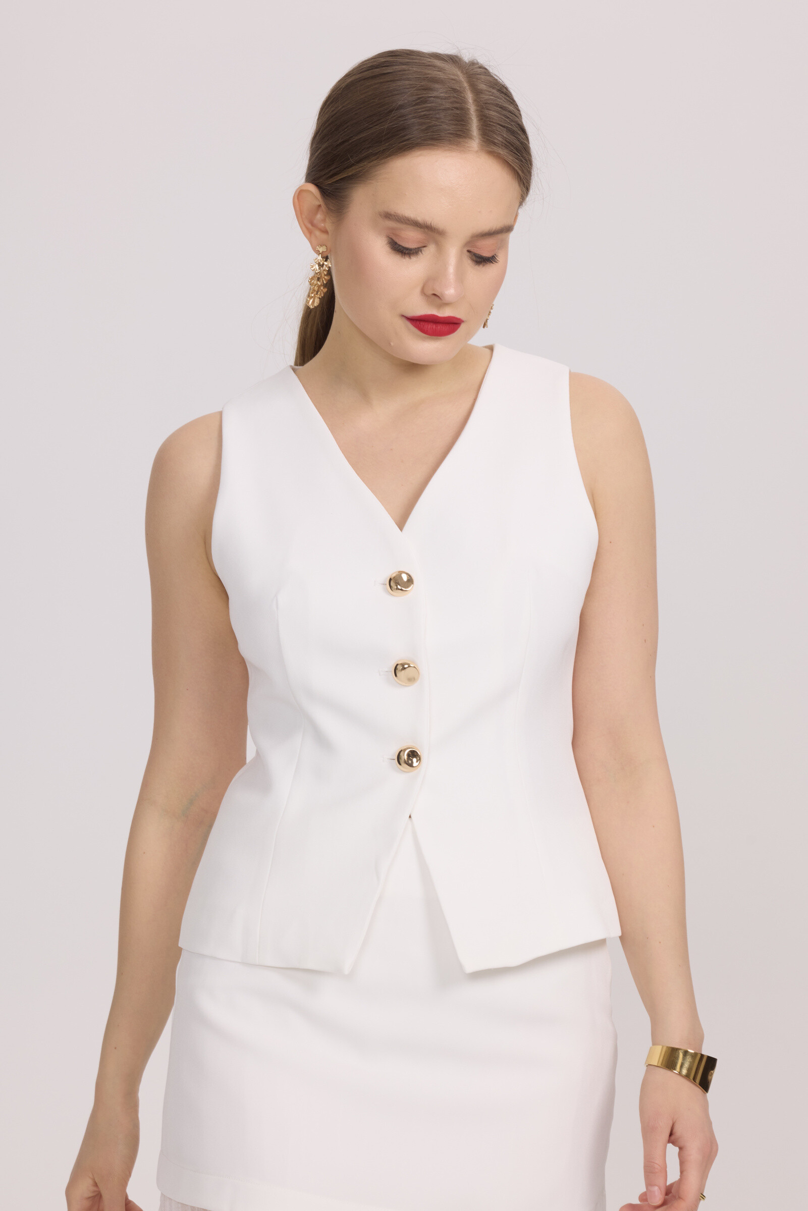 Wholesaler Frime Paris - Sleeveless vest with golden buttons