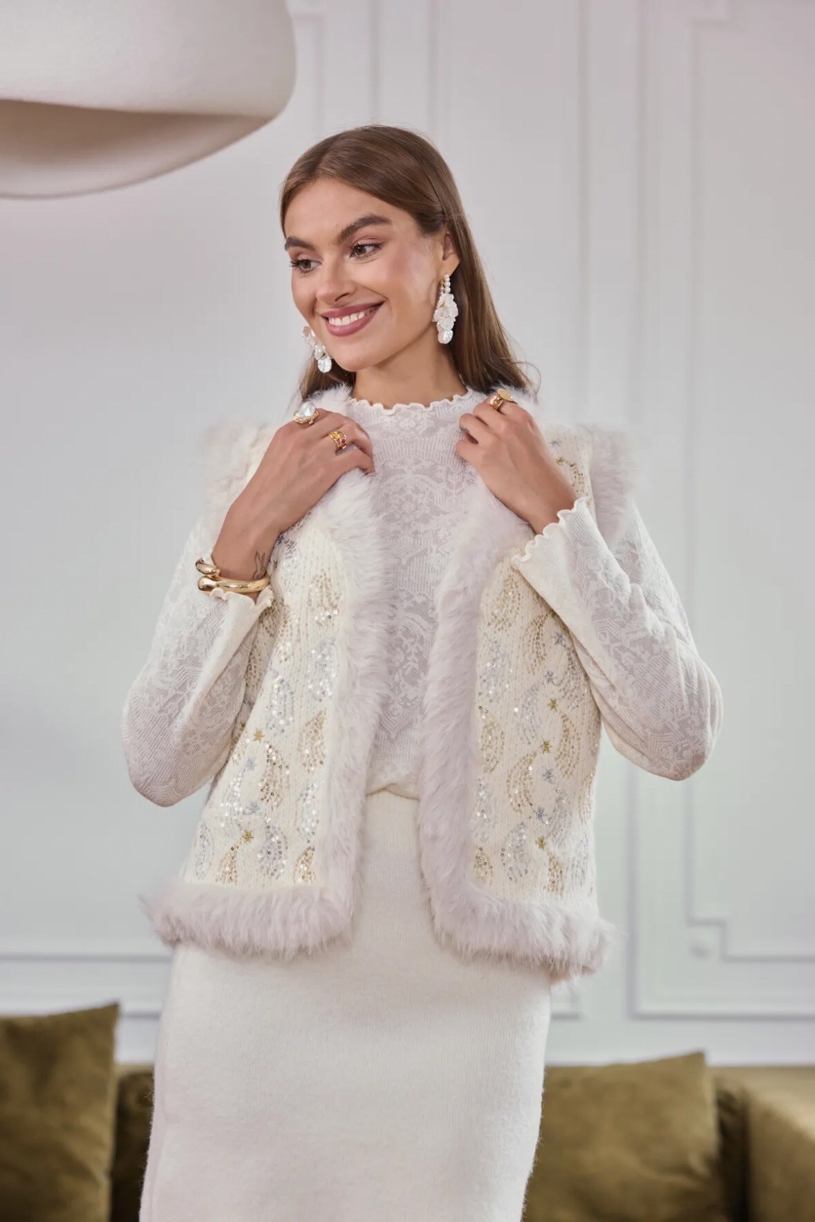 Grossiste Frime Paris - Gilet sans manches à détails sequins