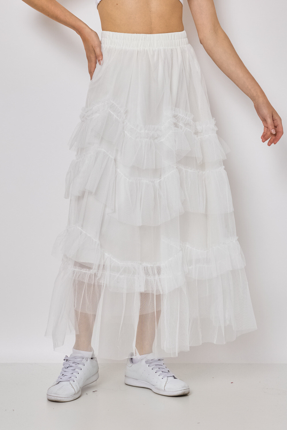 Grossiste Frime Paris - Jupe longue en tulle à volants