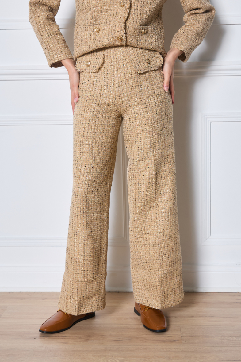 Wholesaler Frime Paris - Tweed pants with gold buttons