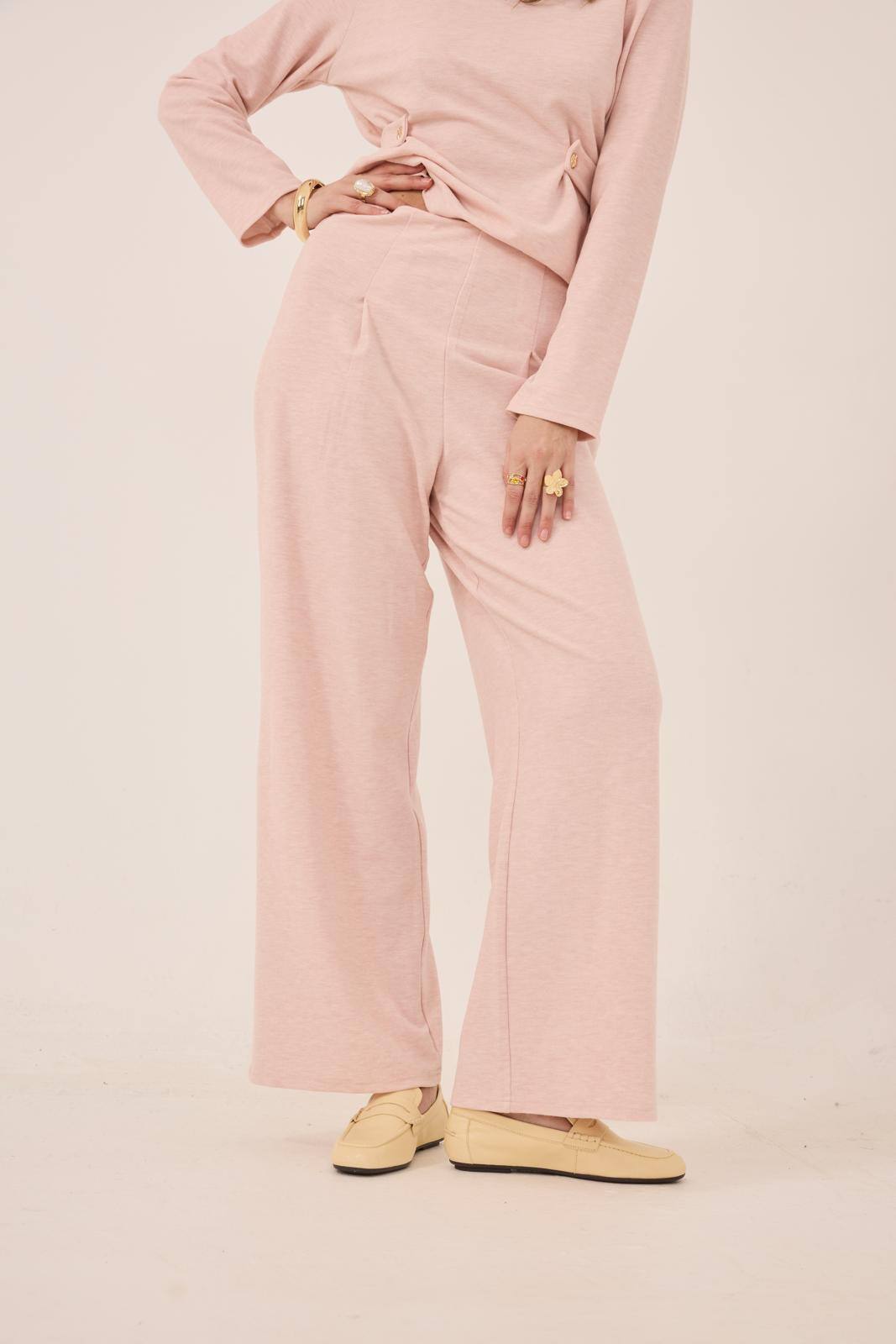 Grossiste Frime Paris - Pantalon large taille haute en maille